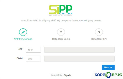 Langkah langkah Daftar SIPP Online