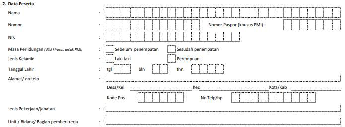 Mengisi Form Data Peserta