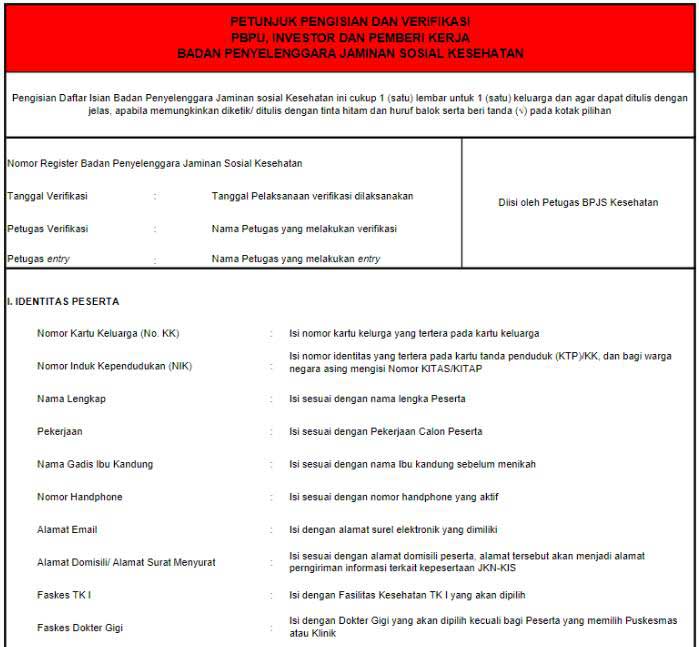 Formulir Mutasi BPJS Kesehatan 1