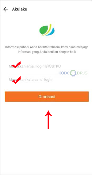 Masukkan Email Login BPJSTKU dan Kata Sandi