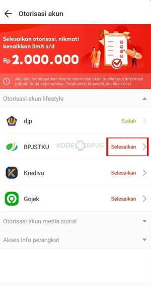 Pilih BPJSTKU Lalu Klik Selesaikan