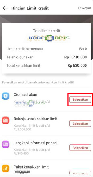 Pilih Otorisasi Akun dan Klik Selesaikan