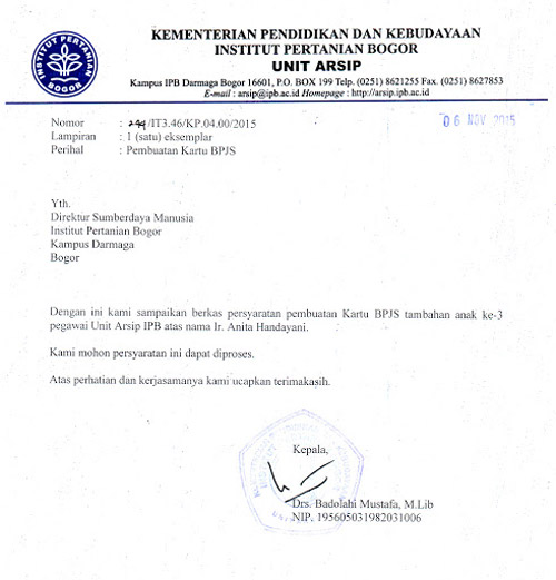 Contoh Surat Penambahan Anggota Keluarga BPJS Kesehatan 1