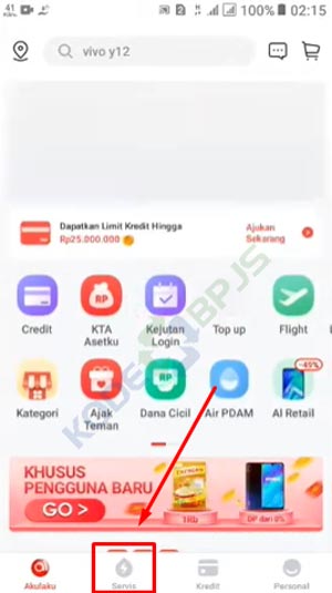 2. Klik Menu Servis