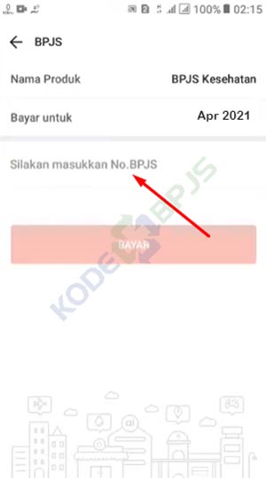 4. Masukkan Nomor Peserta BPJS