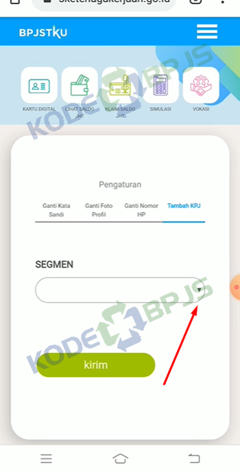 6. Klik Segmen