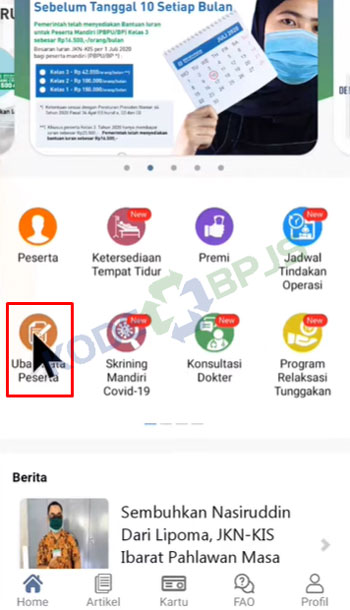 3. Pilih Menu Ubah Data Peserta