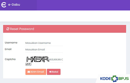 2. Reset Password e Dabu secara Online
