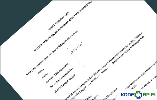 Contoh Surat Pernyataan Keluar dari PBI BPJS Kesehatan