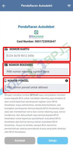 5. Isi Formulir Daftar Autodebet BRI
