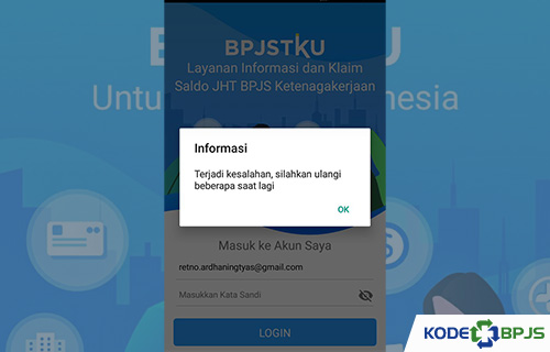 BPJSTKU Terjadi Kesalahan Silahkan Ulangi Beberapa Saat Lagi