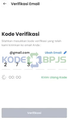 8. Masukkan Kode Verifikasi dari Email