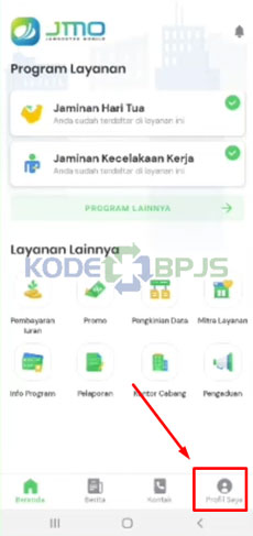 2. Klik Menu Profil Saya