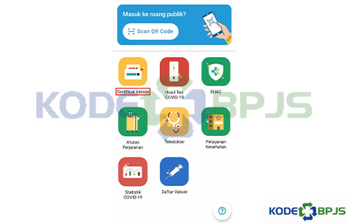 Pilih Menu Sertifikat Vaksin