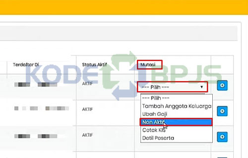 Pilih Mutasi Non Aktif