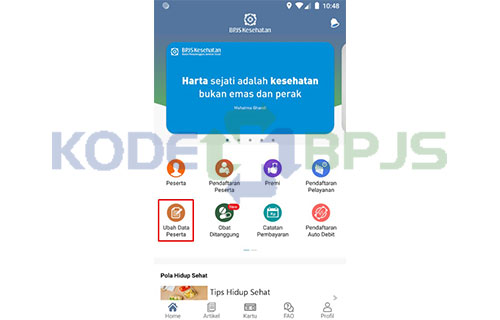 Tap Ubah Data Peserta