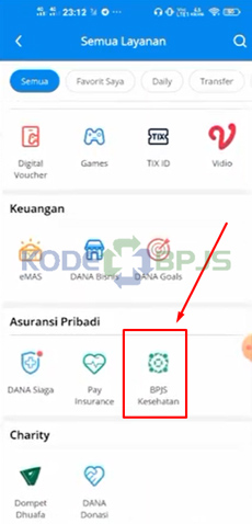 3. Pilih Menu BPJS Kesehatan