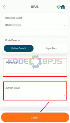 4. Memasukkan Nomor Virtual Account