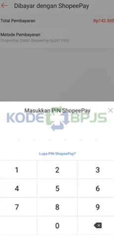 6. Masukkan PIN ShopeePay