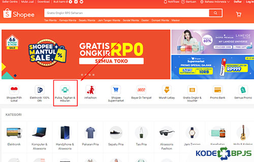 Bayar Iuran BPJS Lewat Laman Resmi Shopee