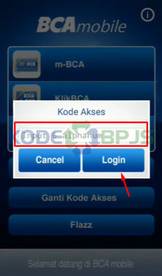 3. Masukkan Kode Akses Mobile BCA