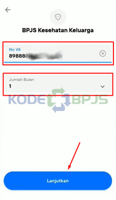 6. Input No VA Pilih Bulan