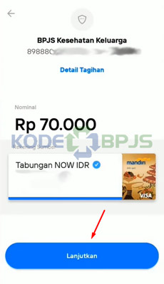 7. Klik Lanjutkan