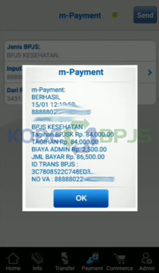 9. Cara Bayar Iuran BPJS Kesehatan lewat M Banking BCA Berhasil