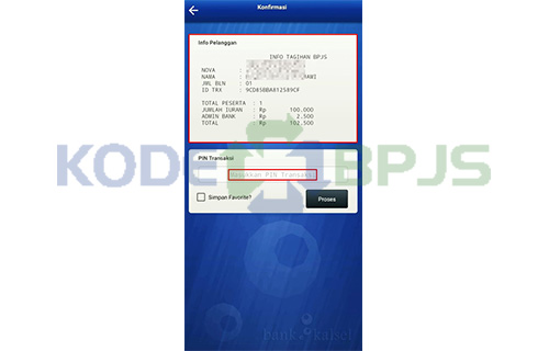 Input PIN Transaksi