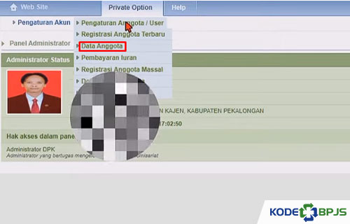 Pilih Menu Data Anggota