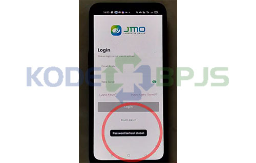 Berhasil Merubah Password JMO