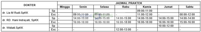 12. Jadwal Dokter Spesialis Kulit dan Kelamin