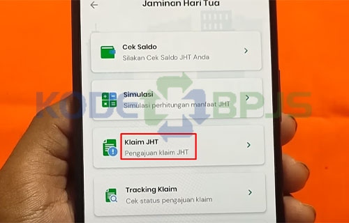 Pilih Menu Klaim JHT